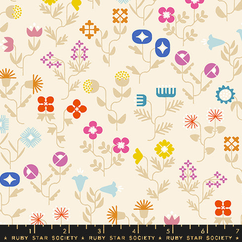 Salutations Forget Me Notes in Natural RS1092 11 - Ruby Star Society Sold by the Half Yard